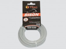 Квадрат BISON (картон) 3,00мм*10м,серый, шнур нейлоновый со стальным тросом Titan
